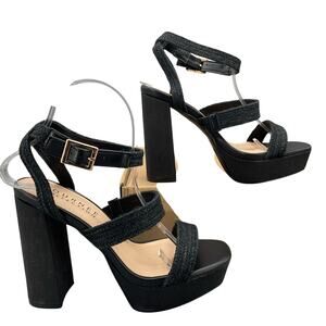 NEW Journee Collection Women’s Sienne Block Heel Sandals Black Size 8